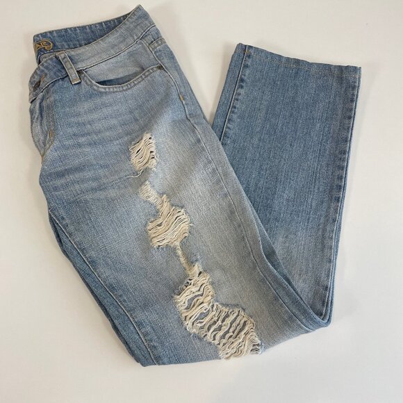 Carmar Distressed Straight Leg Jeans Blue 27 Women’s Low Rise Y2K Pockets Denim - Picture 1 of 10